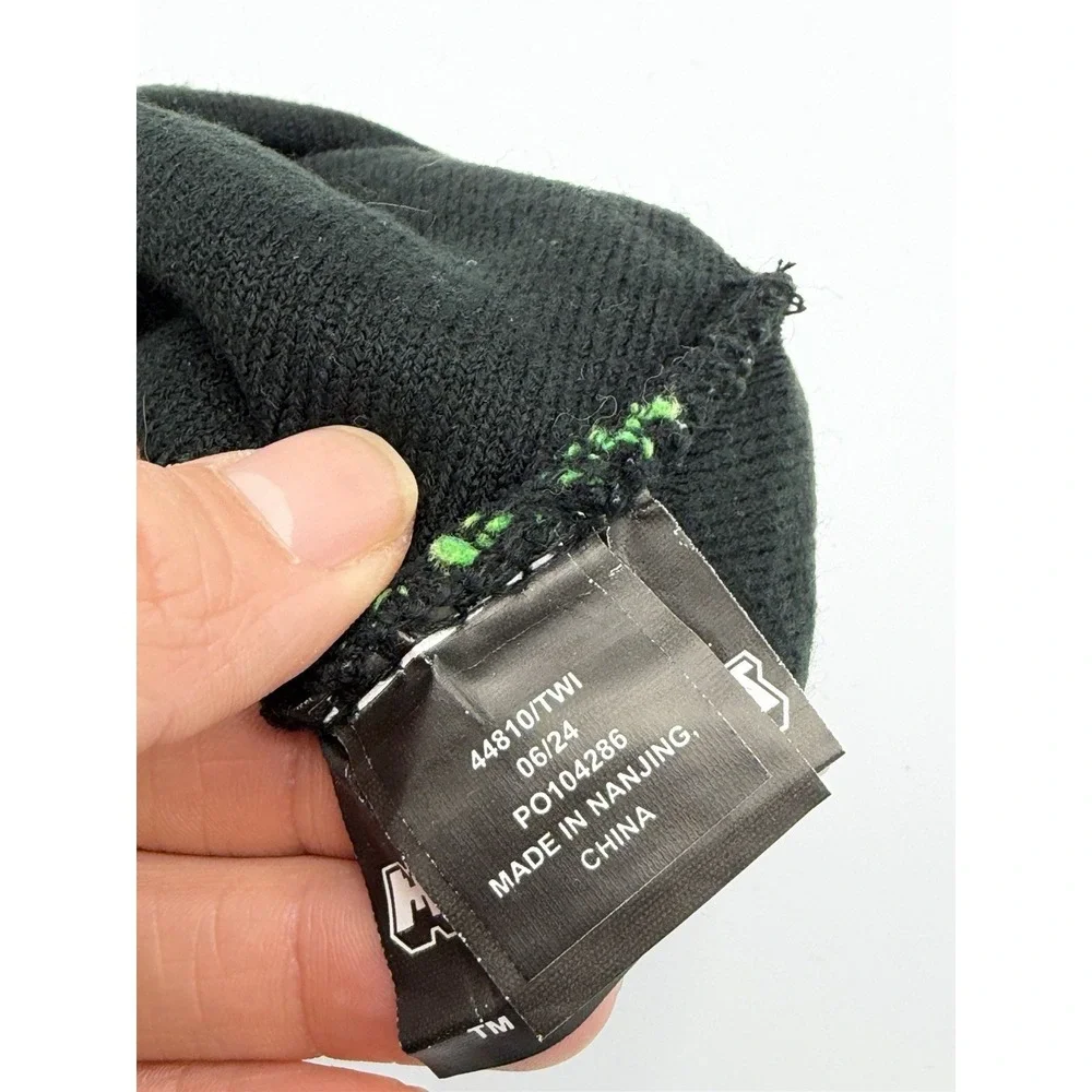 Minecraft Creeper Beanie Hat Knit‎ Pom Green Black Youth OSFM